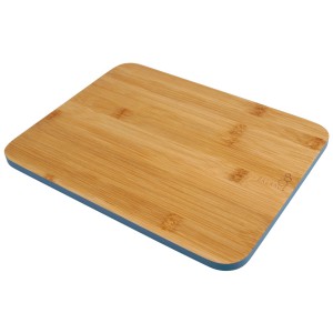 Fackelmann Schneidebrett Fair Balance, 30x23 cm, Bambus mit blauem Rand.