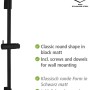 Wenko Duschstange Classic Schwarz, 70 cm, aus Edelstahl mit verstellbarem Brausehalter.