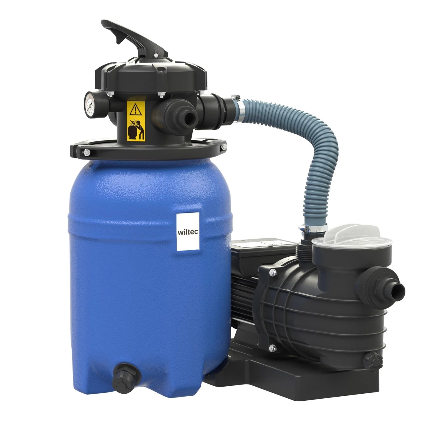 Wiltec Sandfilteranlage 250W 14L Filtertank 10000L/H Pool Pumpe Filterpumpe