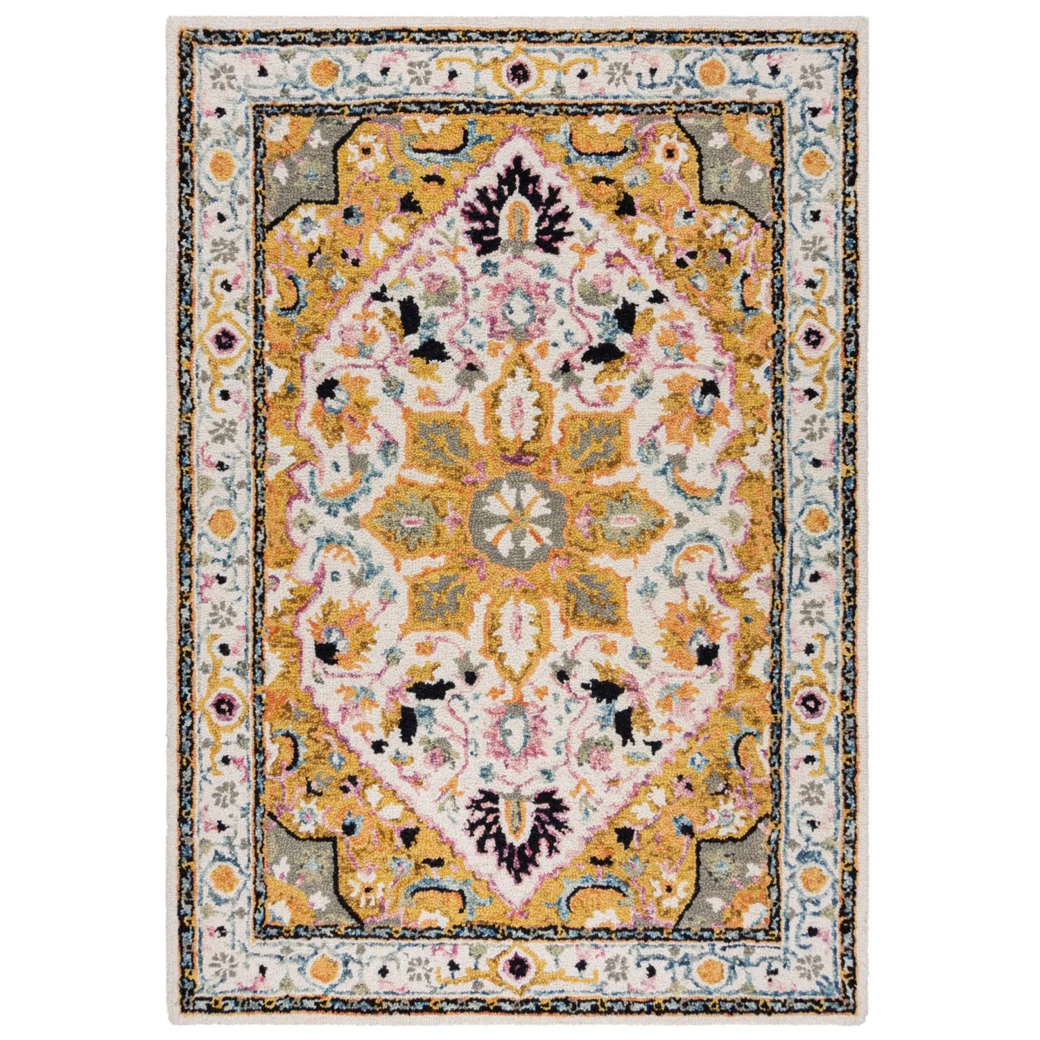 Flair Rugs Wollteppich Dahlia 120 cm x 170 cm Mehrfarbig