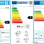Energieetiketten für Geschirrspüler und Backofen von Htech und PKM mit Effizienzklassen.
