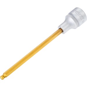 Hazet Steckschlüsseleinsatz 986KK-5, 1/2 Zoll, Innen-6-kant, 5 mm, Länge 140 mm, mit Kugelkopf.