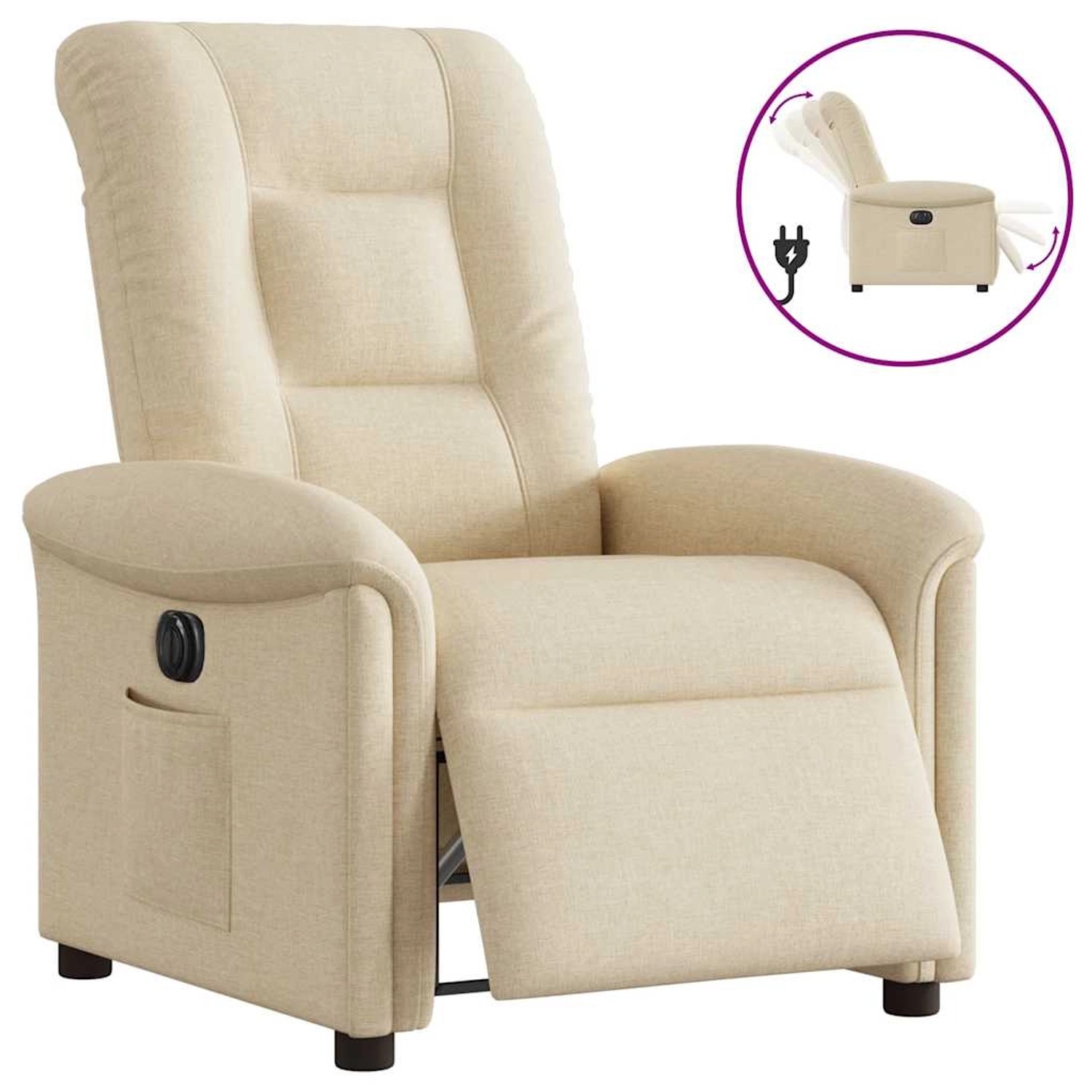 vidaXL Relaxsessel Elektrisch Creme Stoff 3303242 günstig online kaufen