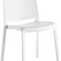 Weißer Stapelstuhl London aus Kunststoff und Fiberglas, wetterfest und modern.