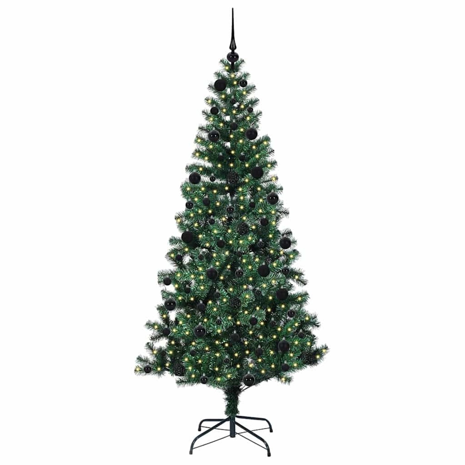 vidaXL Künstlicher Vorbeleuchteter Weihnachtsbaum Grün 210 cm 3396776