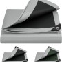 WOLTU Abdeckplane, wasserdicht, grau-schwarz, 6x8 m, mit Ösen.