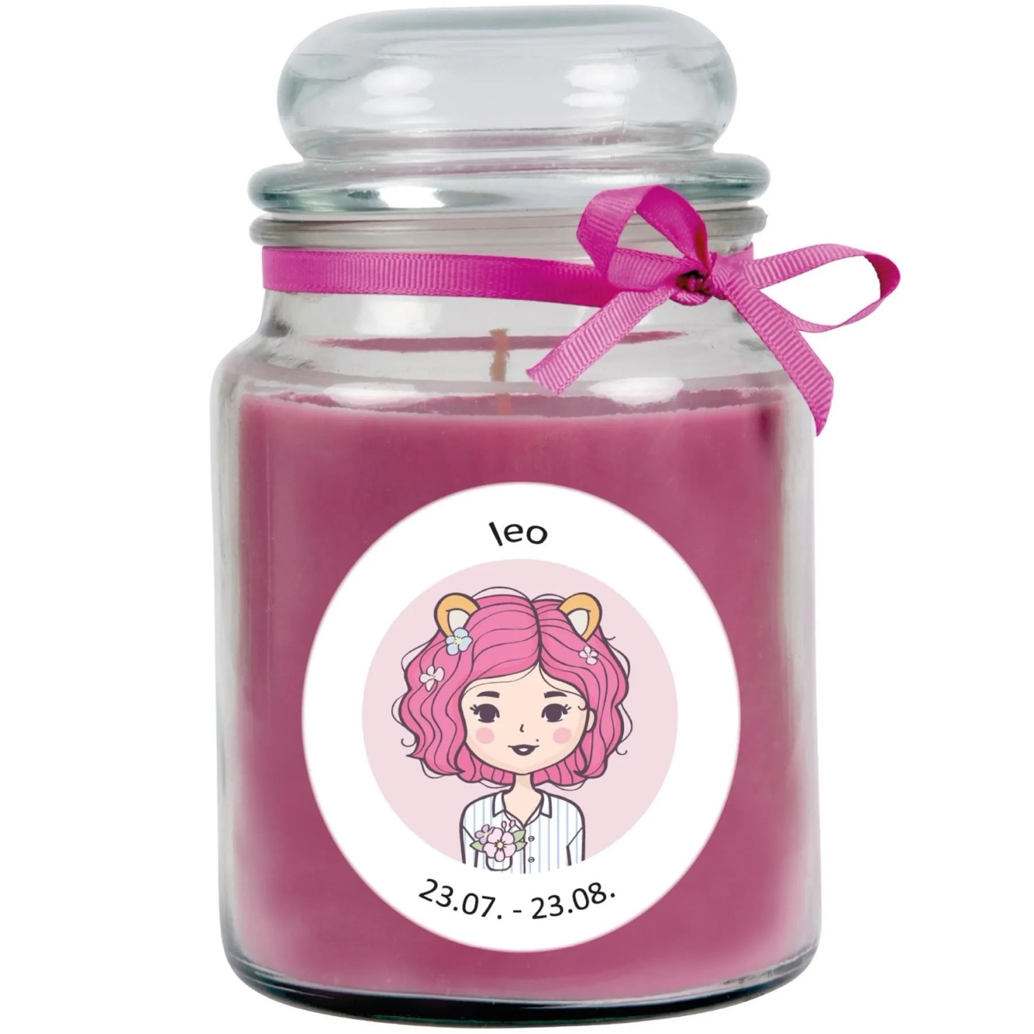HS Candle Duftkerze & Glas Sternzeichen Lavendel 110 Stunden Löwe günstig online kaufen