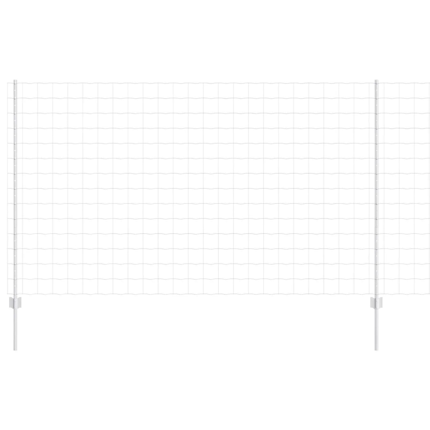 vidaXL Zaun mit Pfosten Silber 1,4 x 10 m Stahl 3336181 günstig online kaufen