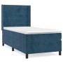 Dunkelblaues vidaXL Boxspringbett (80x200 cm) mit Matratze und Samtbezug.