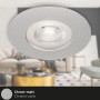 Brilo LED-Einbauleuchte Kulana, 4er-Set, chrom matt, 4,9W, für Innenräume und Bäder.