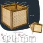 HMF 37640-M1 Aufbewahrungskorb Kallax Regale Korb Rattan Wiener Geflecht und Akazienholz Muster 1 32 x 34 x 32 cm_3