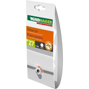 Windhager Vorreiber Montage-Set, 4 Stück, weiß. Für Insektenschutzrahmen am Fenster.