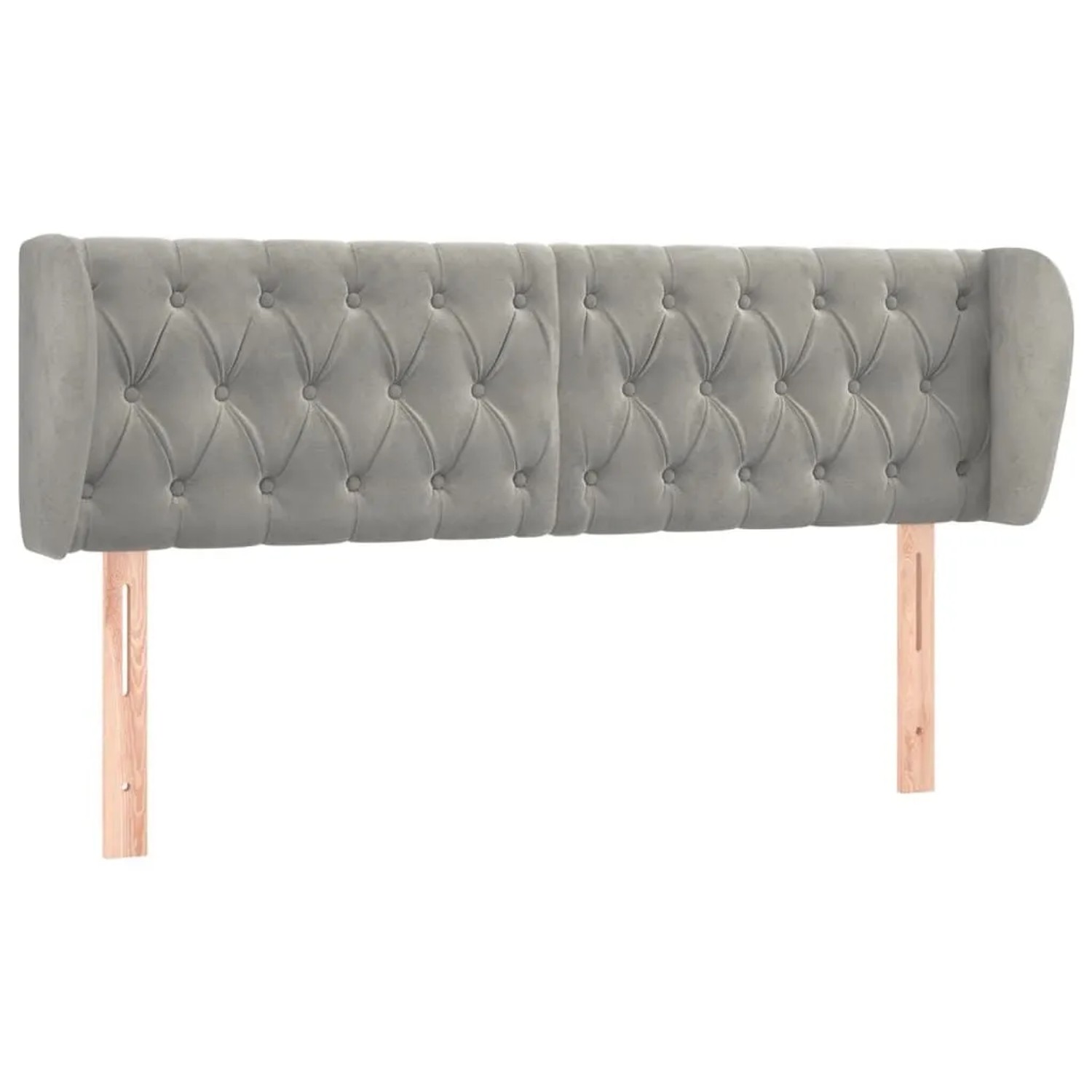 vidaXL Kopfteil mit Ohren Hellgrau 147x23x78/88 cm Samt 3117528