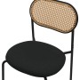 ML-Design Esszimmerstuhl 2er Set, schwarz, Rattanlehne, gepolstert.