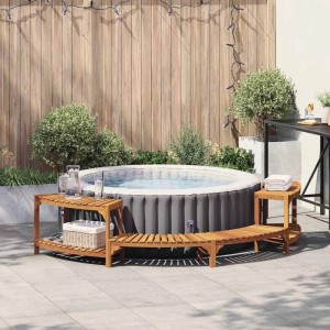 vidaXL Whirlpool Umgebung Halb-Rund Braun 272 x 120 x 55,5 cm 4108127