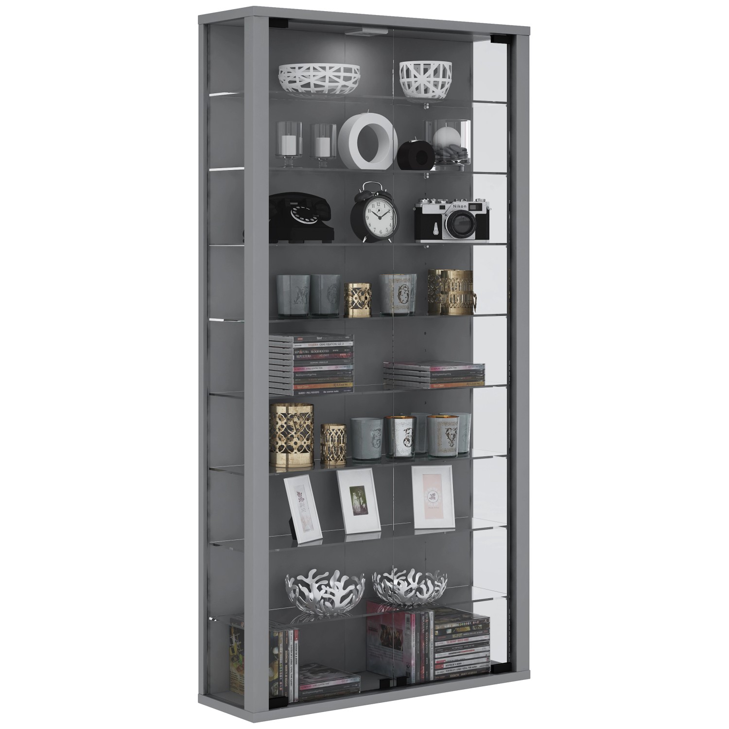 ebuy24 Vitrosa Maxi Vitrinenschrank Wandhängend mit 2 Glastüren 8 Glasböden günstig online kaufen