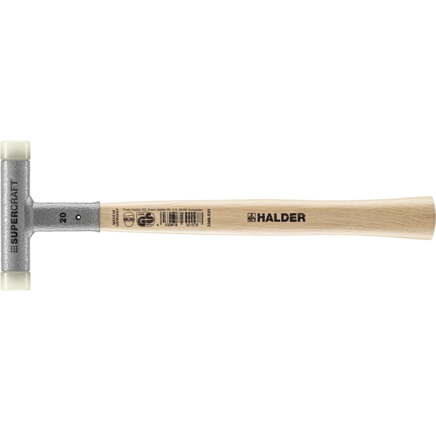 Halder Supercraft Schonhammer Ø 20 mm Rückschlagfrei mit StahlschRotfüllung günstig online kaufen