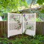 KHW Spalier 2er-Set, weiß, mit Erdspieß, Rankhilfe für Garten und Terrasse.