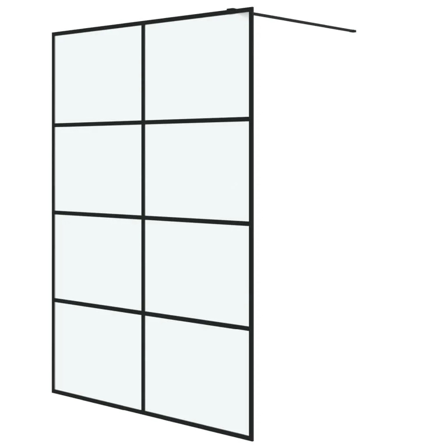 vidaXL Duschwand für Begehbare Dusche Schwarz 140x195 cm Matt ESG-Glas 152134