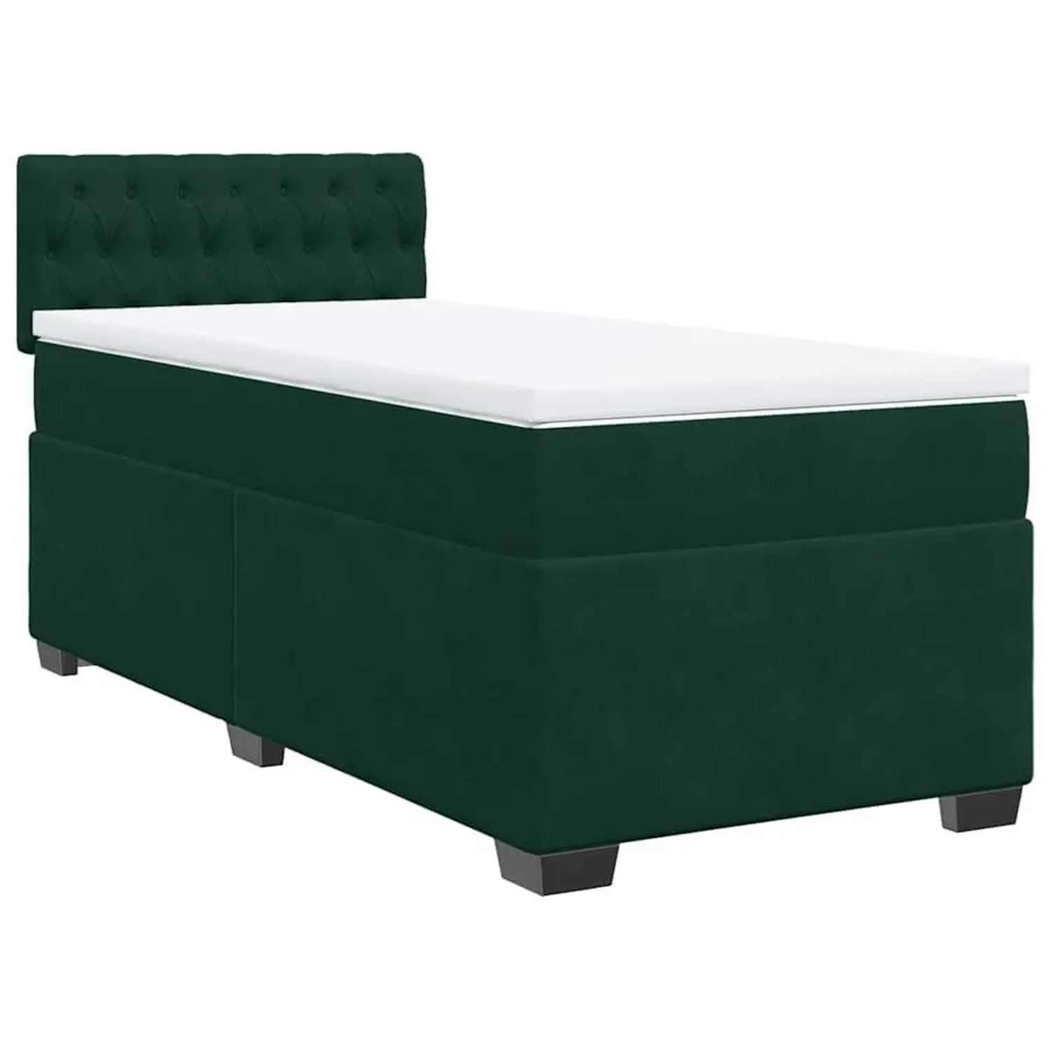 vidaXL Boxspringbett mit Matratze Dunkelgrün 90x190 cm Samt 3286195 günstig online kaufen