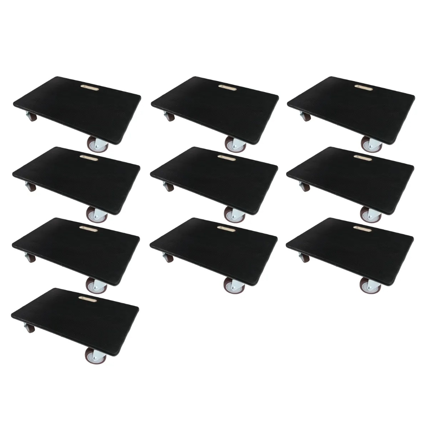 PROREGAL MegaDeal 10x Transportroller 4 Rollen HxBxT 15x40x60 cm Traglast 500kg Gummibelag
