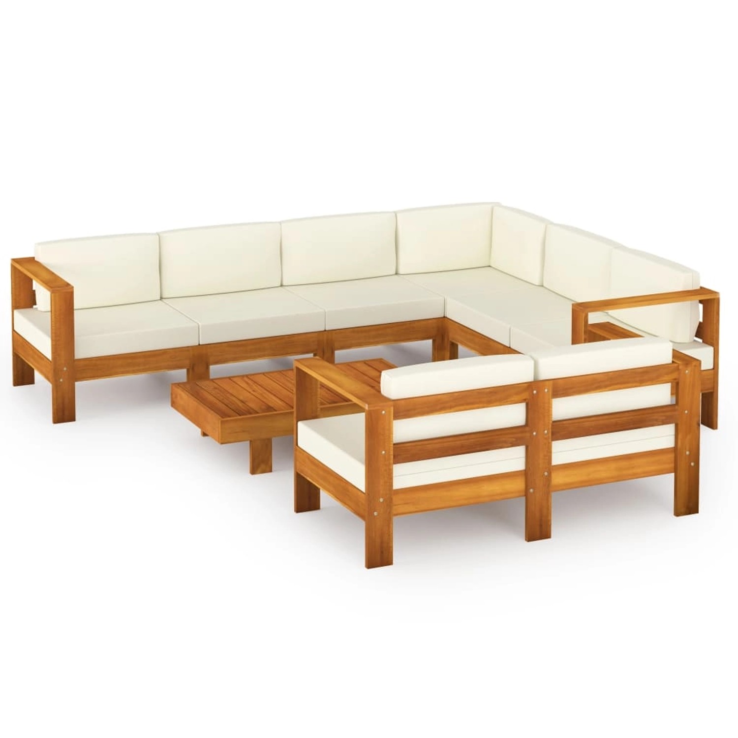 vidaXL 8-Teiliges Garten-Lounge-Set mit Kissen 100 x 60 cm Akazienholz 3057939