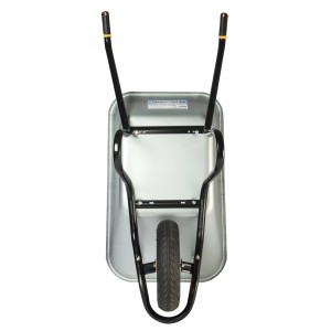 Haemmerlin Schubkarre Aktiv Excellium, 120 l Tiefmulde, verzinkt, mit Luftrad. Ideal für Bauarbeiten.