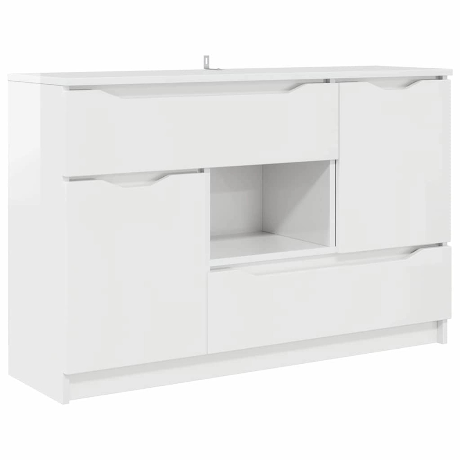vidaXL Sideboard Hochglanz Weiß 100 x 30 x 65,6 Holzwerkstoff 888791