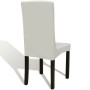 6er-Set Stuhlhussen in Creme, passend für Esszimmerstühle, stretch und wiederverwendbar.
