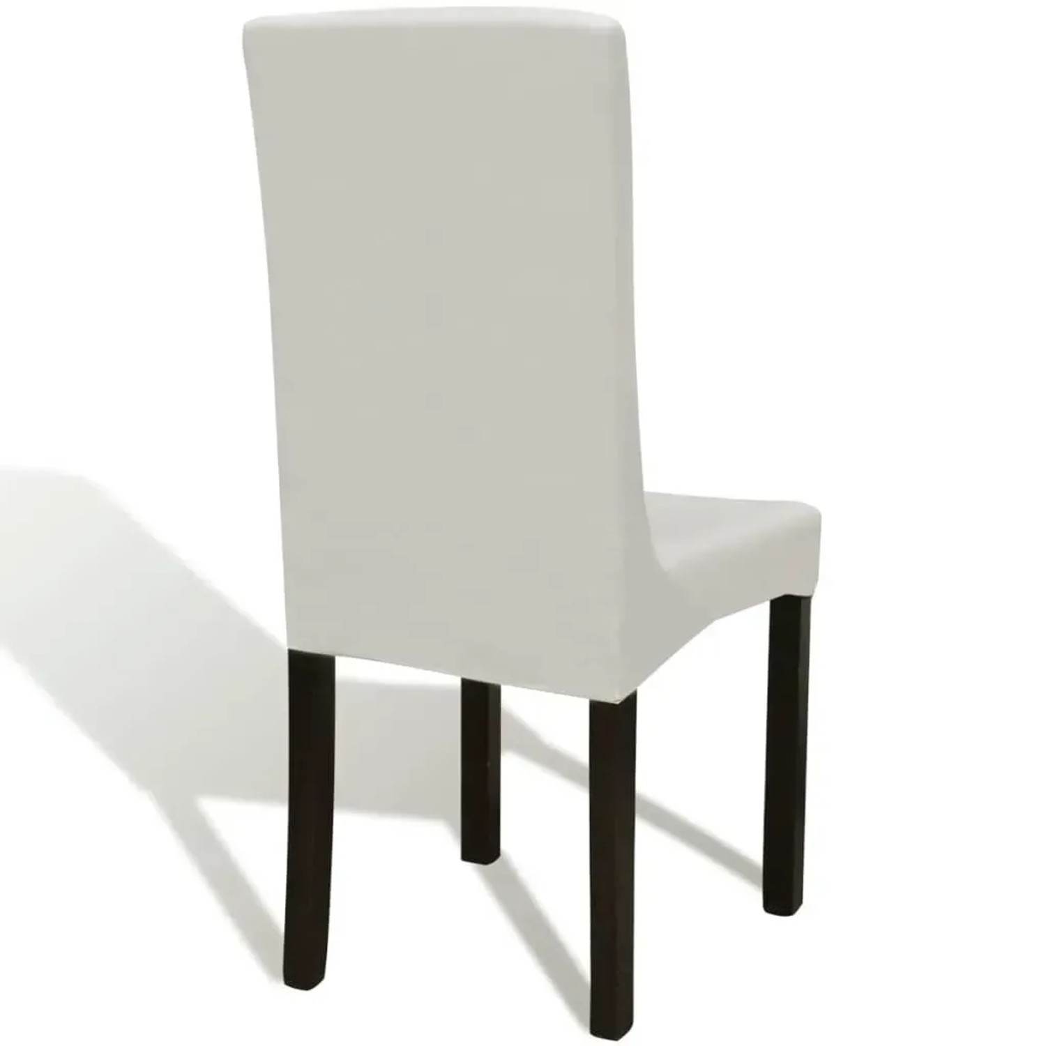 6er-Set Stuhlhussen in Creme, passend für Esszimmerstühle, stretch und wiederverwendbar.