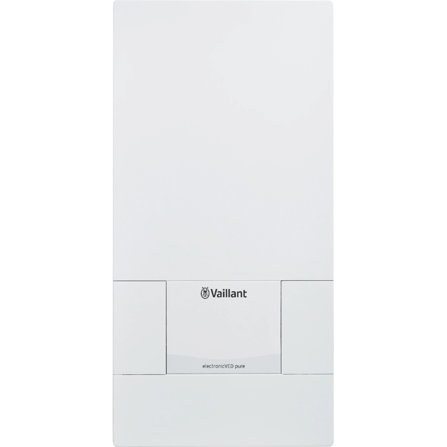 Vaillant Elektronischer Durchlauferhitzer (21 kW), druckfest, weiße Ausführung.