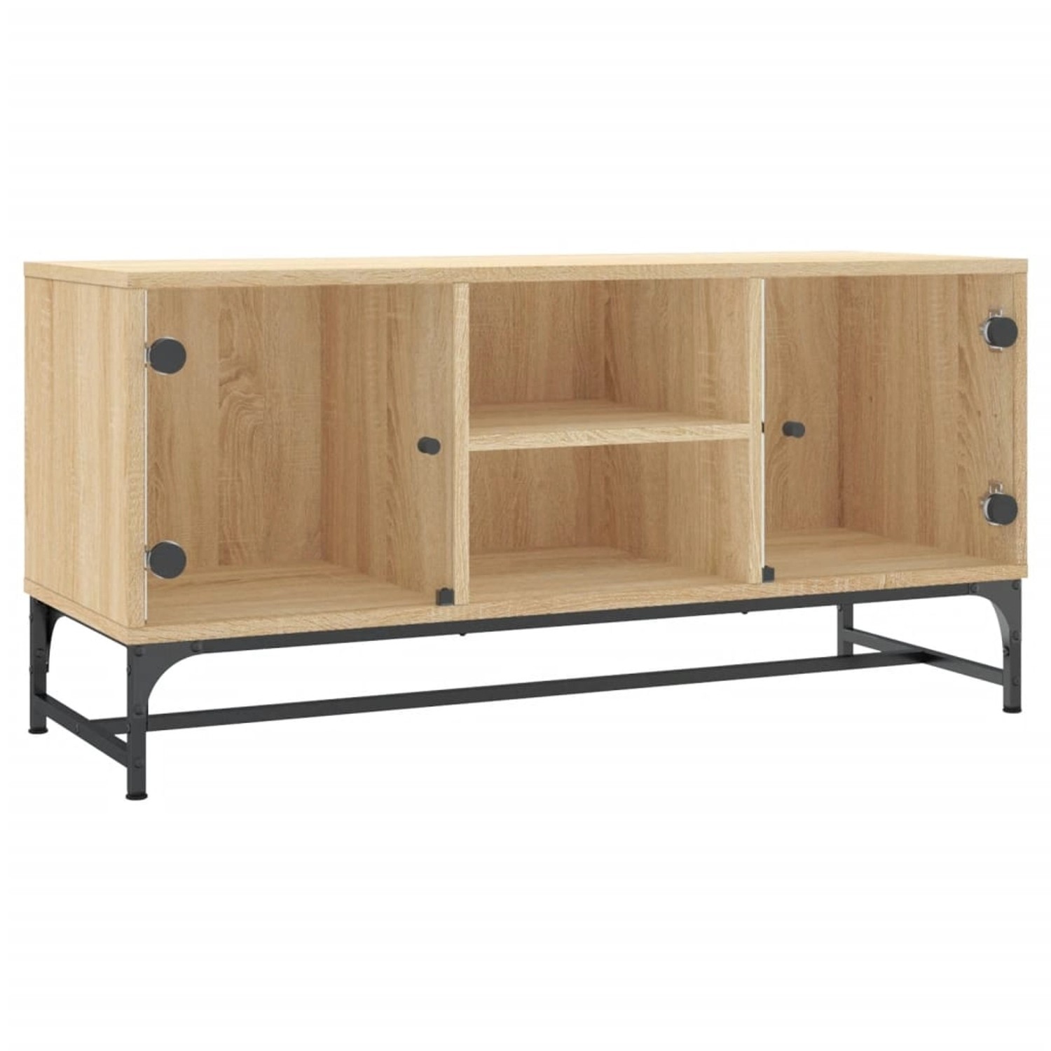 vidaXL TV-Schrank mit Glastüren Sonoma-Eiche 102x37x50 cm 836534 günstig online kaufen