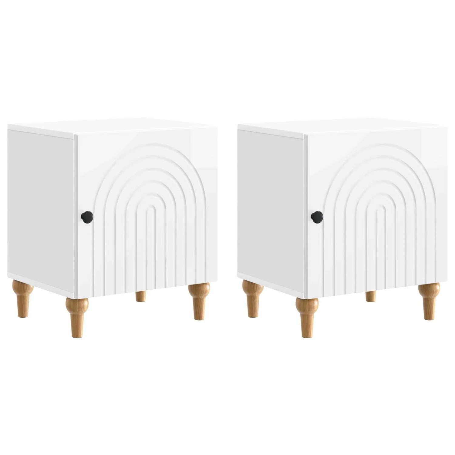 vidaXL Nachttisch 2 Stk Hochglanz Weiß 43 x 34,5 x 50 cm Holzwerkstoff 894114