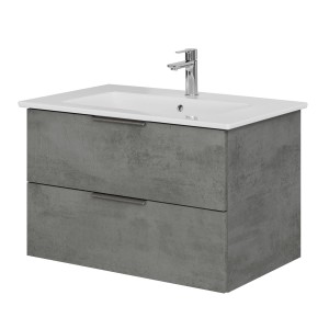 Steinkamp Waschtischunterschrank Living 2.0 Oxid Dunkelgrau mit Villeroy & Boch Waschtisch