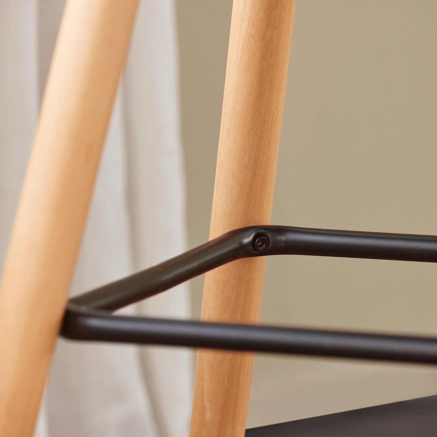 SoBuy 2er Set Barhocker Barstuhl Tresenhocker mit Rücklehne Grau FST50-DGx2_7