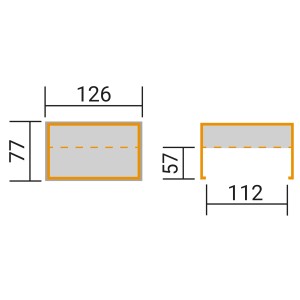 Skizze: Weka Hochbeet Profi für Rollstuhlfahrer, Maße und Ansichten.