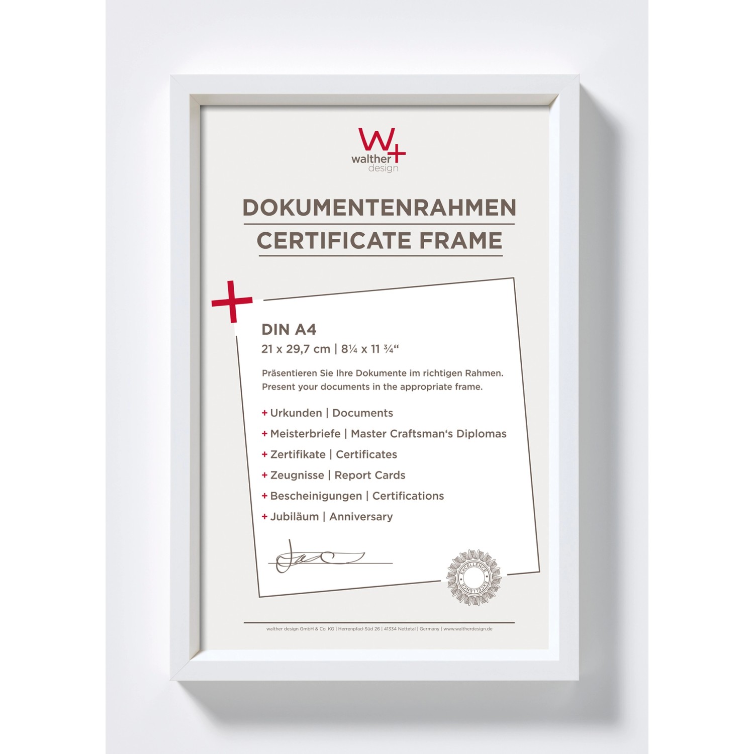 walther design Steel Style Kunststoff Bilderrahmen  21x29,7 cm Weiss günstig online kaufen