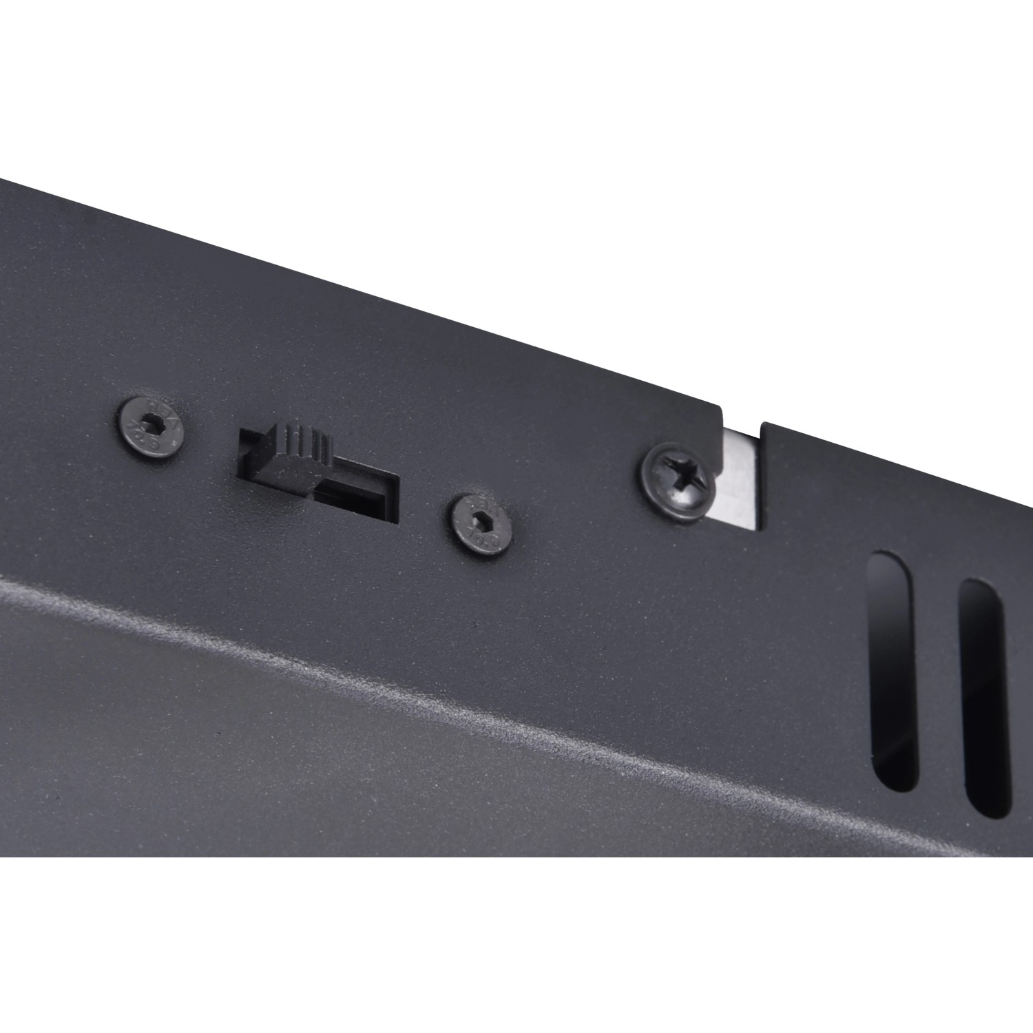 Detailaufnahme der Trio LED Deckenleuchte Sequence: Schalter zur Einstellung der Lichtfarbe.