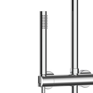 Aurlane Duschsystem Elegance Chrom, höhenverstellbare Kopf- und Handbrause.