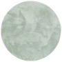 Runder, grüner Fellteppich "Pergamon Luxus Super Soft" (160x160cm).