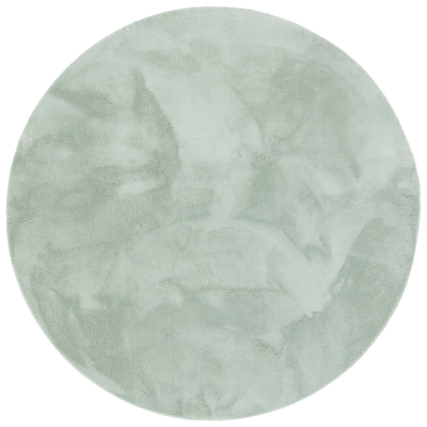 Runder, grüner Fellteppich "Pergamon Luxus Super Soft" (160x160cm).