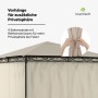 Blumfeldt Mondo Gartenpavillon, beige, mit Seitenwänden für Wind- und Sichtschutz.