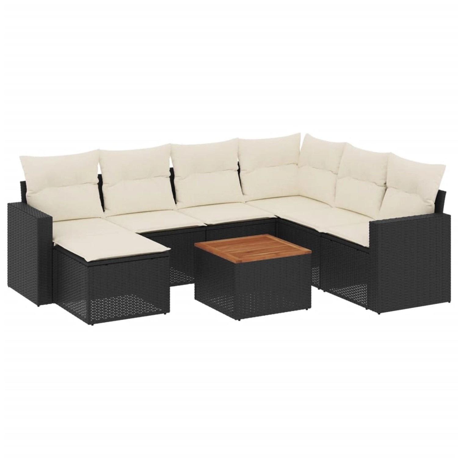 vidaXL 8-Tlg Garten-Sofagarnitur mit Kissen Schwarz Poly Rattan 3256567 günstig online kaufen