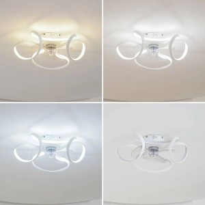 Lindby LED Deckenventilator mit Lampe Lomata 10022127 Dimmbar Leselampe Modern in Weiß aus Aluminium Wohnzimmerleuchte