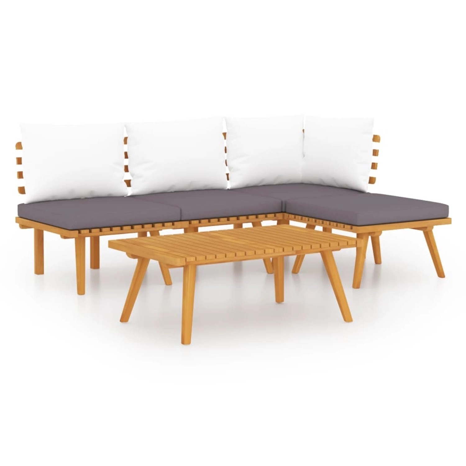 vidaXL 5-tlg Garten-Lounge-Set mit Kissen Massivholz Akazie Modell 8