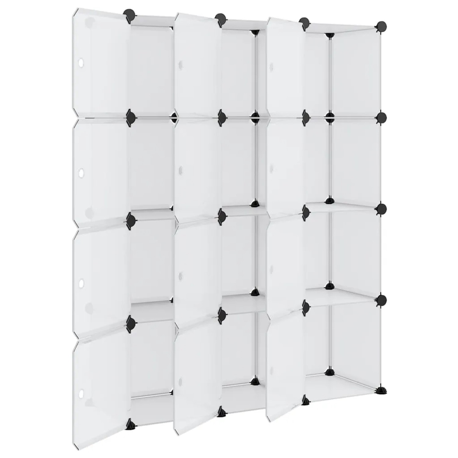 vidaXL Aufbewahrungswürfel-Organizer mit 12 Würfeln und Türen Transparent PP 340555_4
