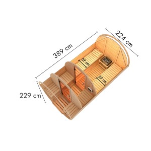 Chillroi Premium Fasssauna Saunaofen Integrierte Steuerung 9kW Inklusive Dachschindeln