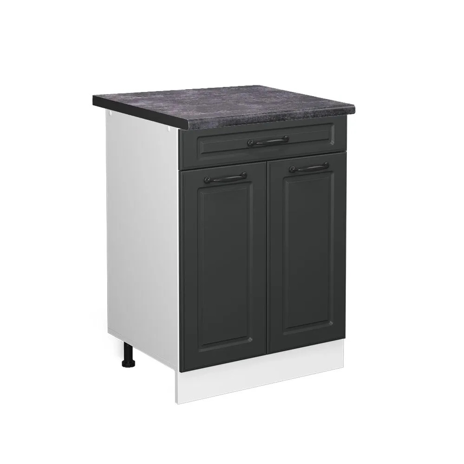 Vicco Küchenunterschrank R-Line Anthrazit Landhaus Weiß 60 cm mit Schublade AP Anthrazit