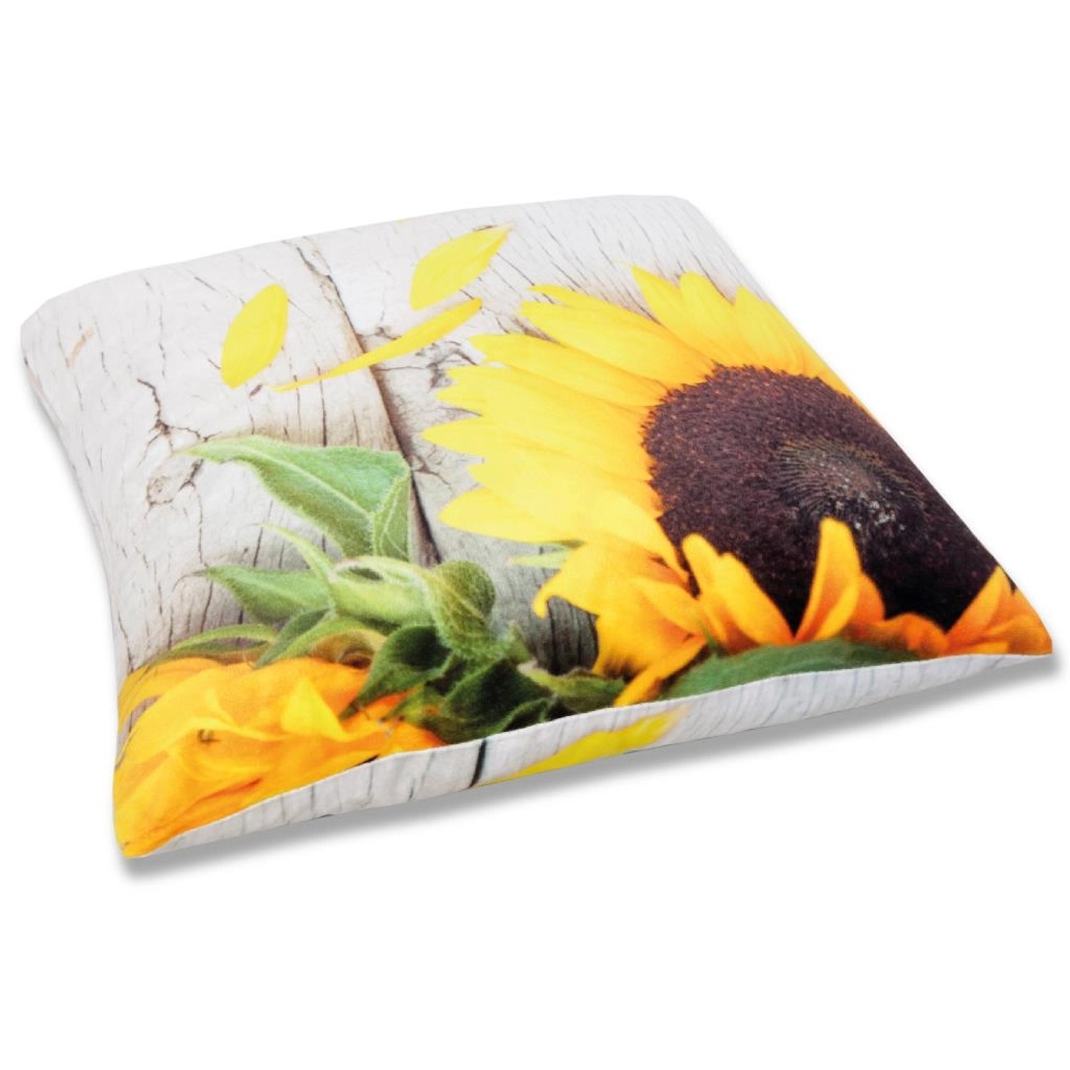 Bestlivings Kissenhülle 2er Pack mit Sonnenblumen-Fotodruck, 40x40 cm. Dekokissen für Sofa und Garten.