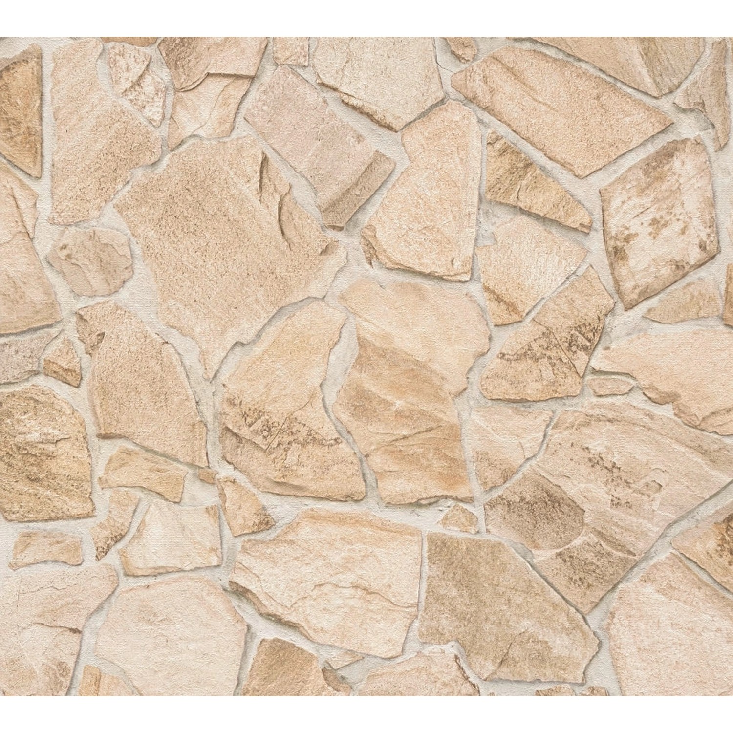 A.S. Création Vliestapete mit Bruchsteinmauer Design Beige Sand 10,05 m x 0,53 m